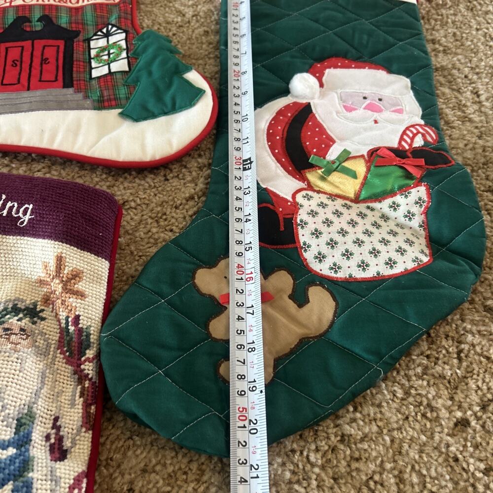 Sferra USA Vtg Embroidered Wool Cross Stitch Bucilla Stockings Lot Needlepoint - Picture 14 of 16